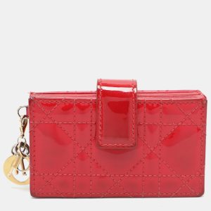 Dior Red Cannage Patent Leather Lady Dior Gusset Card Case, Wallets & Money Clips - Luxury Closet catalog