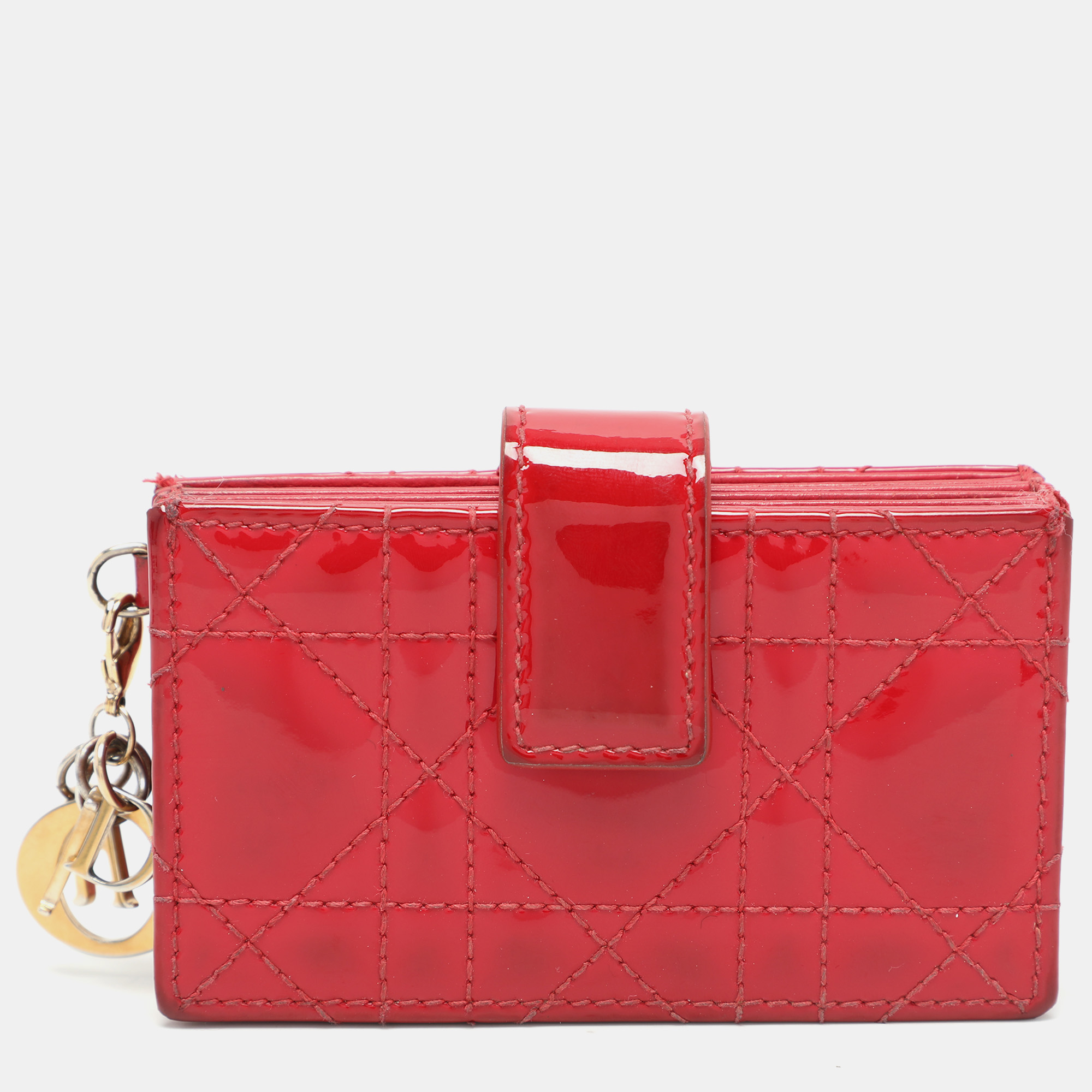Dior Red Cannage Patent Leather Lady Dior Gusset Card Case, Wallets & Money Clips - Luxury Closet catalog