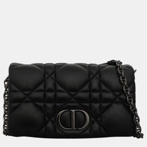 Christian Dior Black Calfskin Leather Caro Macrocannage Mini Bag, Shoulder Bags - Luxury Closet catalog