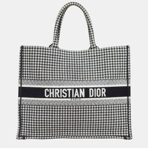 Christian Dior Black/ White Houndstooth Large Book Tote Bag, Tote Handbags - Luxury Closet catalog