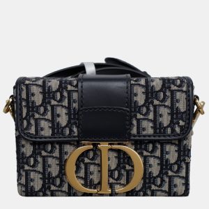 Christian Dior Navy Blue Leather Canvas Montaigne Box 30 Bag, Handbags - Luxury Closet catalog