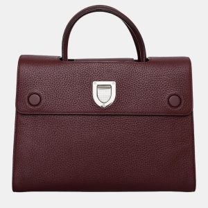 Christian Dior Burgundy Pebbled Leather Medium Diorever Bag, Tote Handbags - Luxury Closet catalog