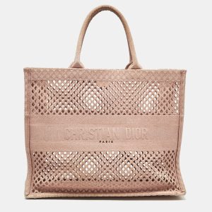 Dior Old Rose Mesh Embroidered Canvas Large Book Tote, Tote Handbags - Luxury Closet catalog