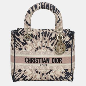 Christian Dior Medium Tie Dye Embroidery Canvas Lady D-Lite Bag, Tote Handbags - Luxury Closet catalog