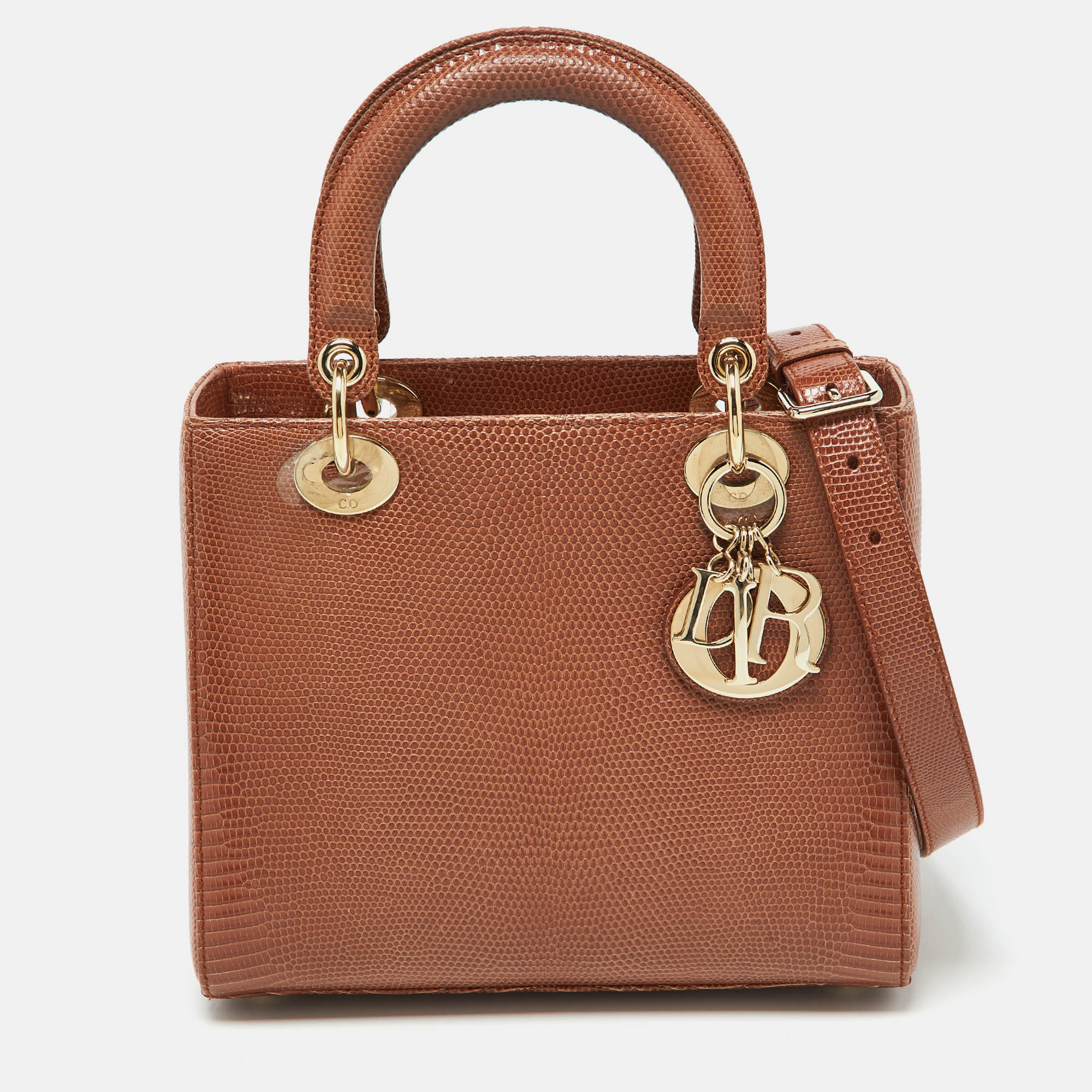 Dior Brown Lizard Medium Lady Dior Tote, Tote Handbags - Luxury Closet catalog