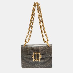 Dior Grey/Brown Lizard DiorDirection Flap Bag, Shoulder Bags - Luxury Closet catalog