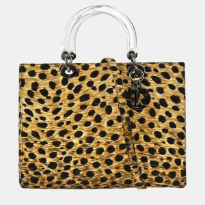 Christian Dior Yellow Cheetah Lady Dior Handbag, Tote Handbags - Luxury Closet catalog