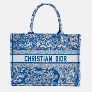 Dior Blue/White Embroidered Toile de Jouy Canvas Medium Book Tote, Tote Handbags - Luxury Closet catalog