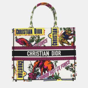 Christian Dior White Canvas Book Large Tote Bag, Tote Handbags - Luxury Closet catalog
