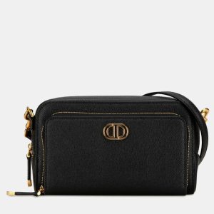 Christian Dior Black Leather Caro Double Pouch Shoulder Bag, Shoulder Bags - Luxury Closet catalog