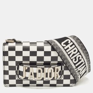 Dior Black/White Leather Miss J'Adior Checkered Crossbody Bag, Handbags - Luxury Closet catalog