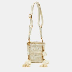 Dior Beige/Gold Rêve d'Infini Embroidery Canvas Small D-Bubble Bucket Bag, Handbags - Luxury Closet catalog