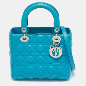 Dior Turquoise Blue Cannage Leather Medium Lady Dior Tote, Tote Handbags - Luxury Closet catalog