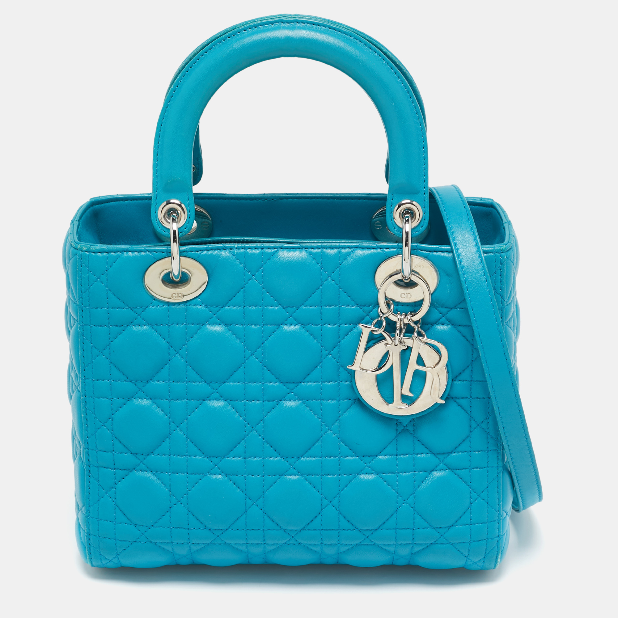 Dior Turquoise Blue Cannage Leather Medium Lady Dior Tote, Tote Handbags - Luxury Closet catalog