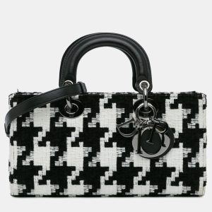 Dior Black White Canvas Macro Houndstooth Medium Lady D Joy Bag, Satchels - Luxury Closet catalog