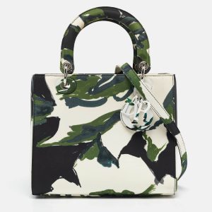 Dior Green Floral Graffiti Fabric Medium Lady Dior Tote, Tote Handbags - Luxury Closet catalog