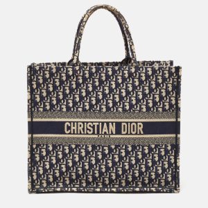 Dior Navy Blue Oblique Embroidered Canvas Large Book Tote, Tote Handbags - Luxury Closet catalog