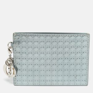 Dior Metallic Blue Patent Leather Lady Dior Card Holder, Wallets & Money Clips - Luxury Closet catalog