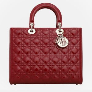 Dior Red Patent Leather Large Lady Dior Tote Bag, Tote Handbags - Luxury Closet catalog
