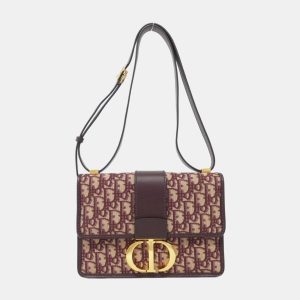 Dior Burgundy Oblique Canvas 30 Montaigne Shoulder Bag, Shoulder Bags - Luxury Closet catalog