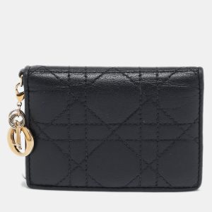 Dior Black Cannage Leather Lady Dior Flap Card Case, Wallets & Money Clips - Luxury Closet catalog