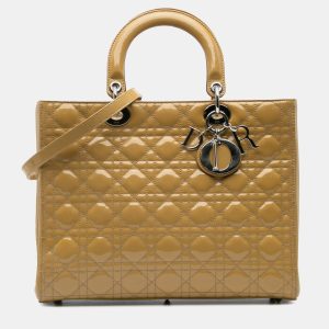 Dior Yellow Large Patent Cannage Lady Dior Bag, Satchels - Luxury Closet catalog