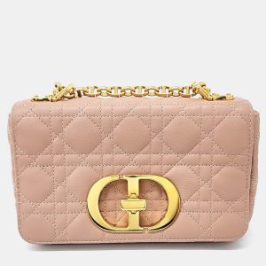 Dior Pink/Beige Leather Caro Small Shoulder Bag, Shoulder Bags - Luxury Closet catalog