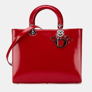 Dior Red Large Patent Lady Dior Bag, Tote Handbags - Luxury Closet catalog