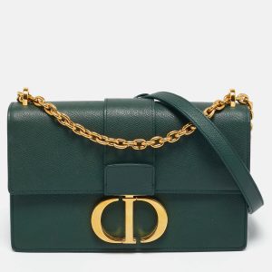 Dior Green Leather Montaigne 30 Flap Shoulder Bag, Shoulder Bags - Luxury Closet catalog