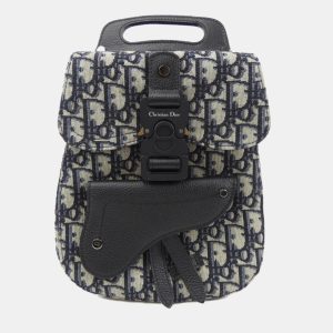 Dior Navy Blue Canvas Saddle Backpack, Backpacks - Luxury Closet catalog
