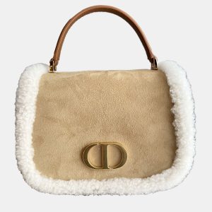 Dior Beige/White Suede and Teddy Montaigne 30 Shoulder Bag, Shoulder Bags - Luxury Closet catalog