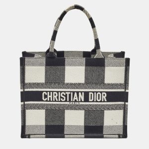 Dior Black/White Check'N'Dior Canvas Medium Book Tote, Tote Handbags - Luxury Closet catalog