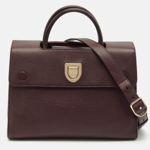 Dior Burgundy Leather Medium Diorever Top Handle Bag, Satchels - Luxury Closet catalog