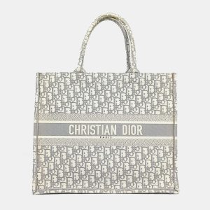 Dior Grey White Fabric Oblique Book Tote Bag 42, Tote Handbags - Luxury Closet catalog