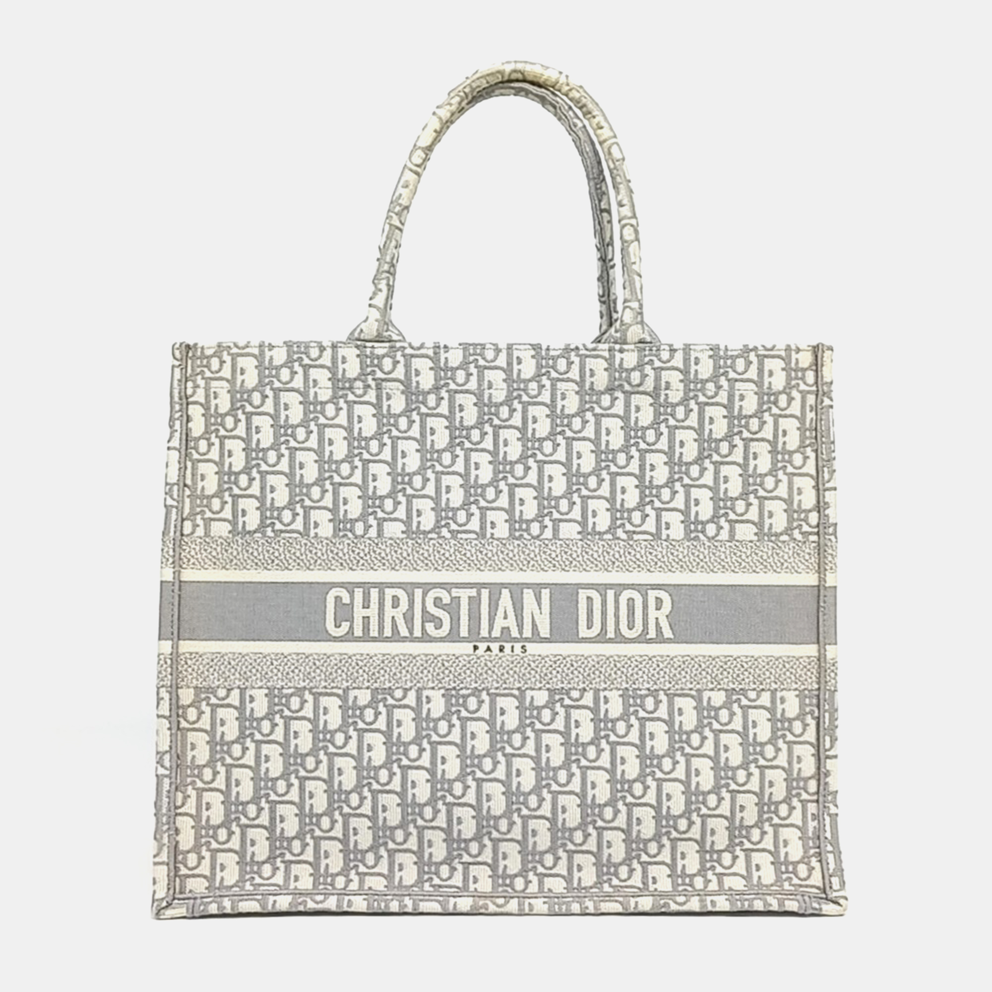 Dior Grey White Fabric Oblique Book Tote Bag 42, Tote Handbags - Luxury Closet catalog