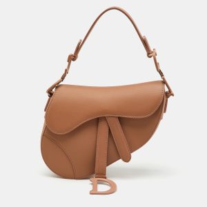 Dior Beige Leather Mini Saddle Bag, Shoulder Bags - Luxury Closet catalog