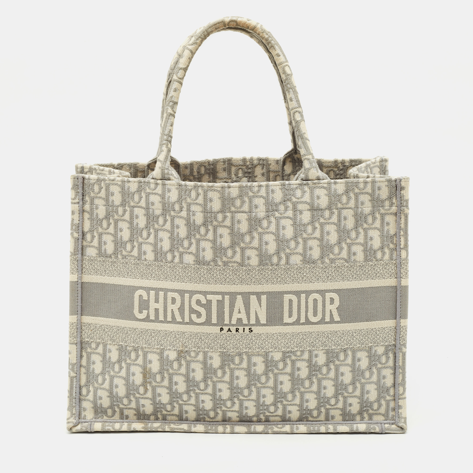 Dior Grey Oblique Embroidered Canvas Medium Book Tote, Tote Handbags - Luxury Closet catalog
