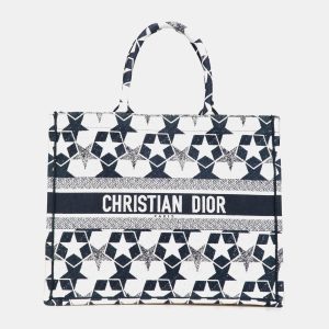 Dior Blue Canvas Embroidered Lucky Star Book Large Tote, Tote Handbags - Luxury Closet catalog