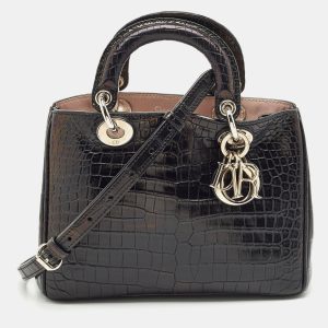 Dior Black Crocodile Mini Diorissimo Tote, Tote Handbags - Luxury Closet catalog