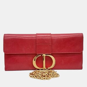 Dior Red Leather 30 Montaine Chain Clutch and Crossbody bag, Handbags - Luxury Closet catalog