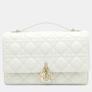 Dior White Leather Miss Dior Top Handle Clutch and Crossbody Bag, Shoulder Bags - Luxury Closet catalog