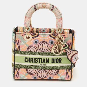 Dior Multicolor Embroidered Canvas Medium Lady D-Lite Tote, Tote Handbags - Luxury Closet catalog