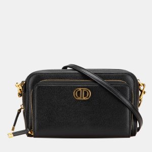 Dior Black Grained Calfskin Caro Double Pouch, Clutches & Special Occasion Bags - Luxury Closet catalog