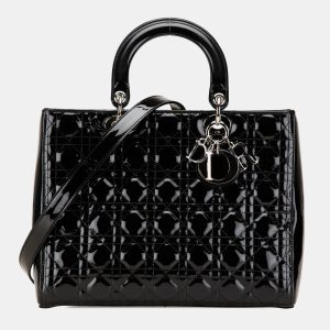 Dior Black Large Patent Cannage Lady Dior, Tote Handbags - Luxury Closet catalog