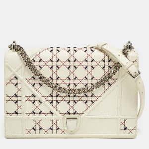 Dior Off White Cannage Stitched Leather Large Diorama Flap Shoulder Bag, Shoulder Bags - Luxury Closet catalog
