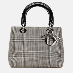 Dior Grey Medium Canvas Houndstooth Lady Dior, Tote Handbags - Luxury Closet catalog