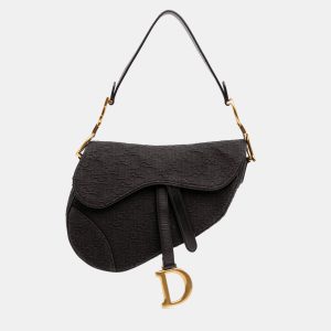 Dior Black Oblique Canvas Saddle Bag, Shoulder Bags - Luxury Closet catalog