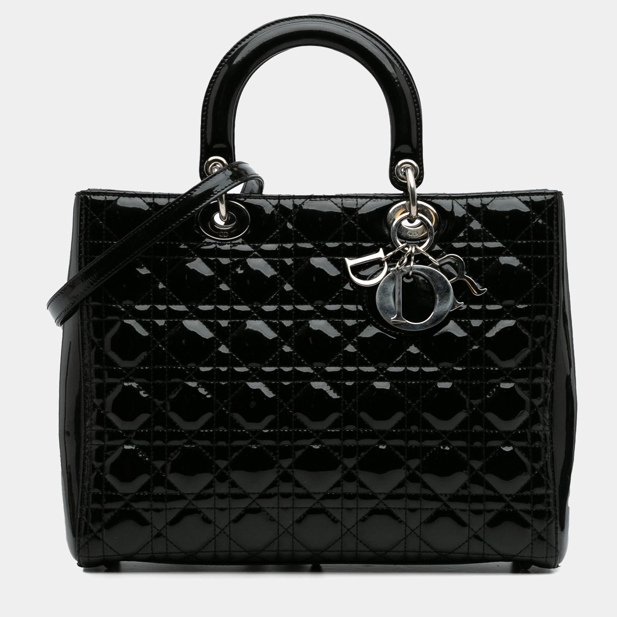 Dior Black Large Patent Cannage Lady Dior, Tote Handbags - Luxury Closet catalog