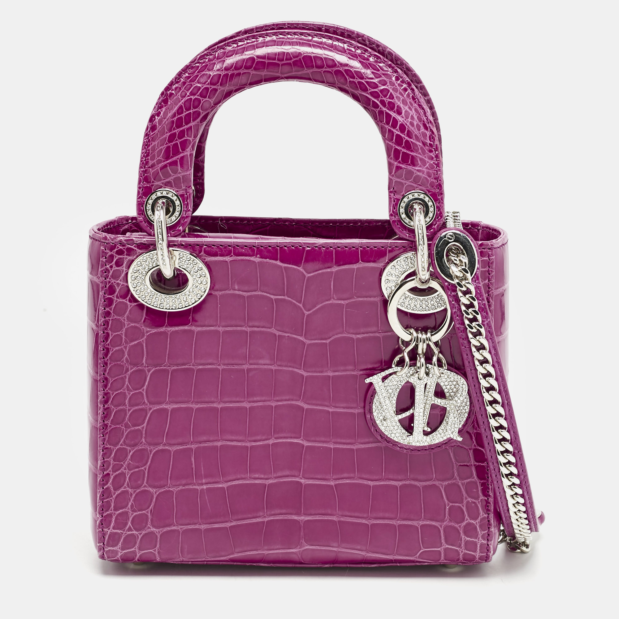 Dior Pink Alligator Swarovski Crystal Mini Lady Dior Tote, Tote Handbags - Luxury Closet catalog