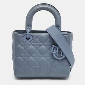 Dior Blue Ultramatte Cannage Leather Small Lady Dior Tote, Tote Handbags - Luxury Closet catalog